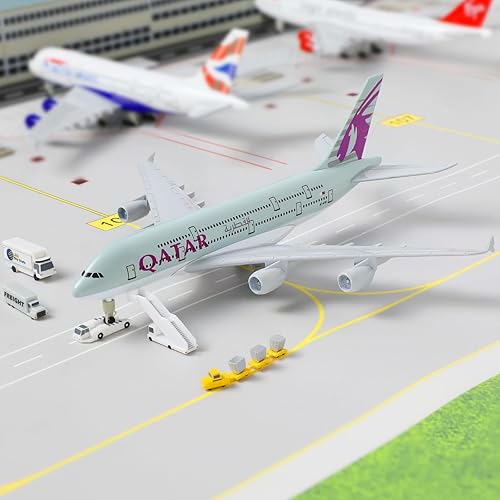 QIYUMOKE A380 Qatar 1/300 Die-cast Metal Airplane Model